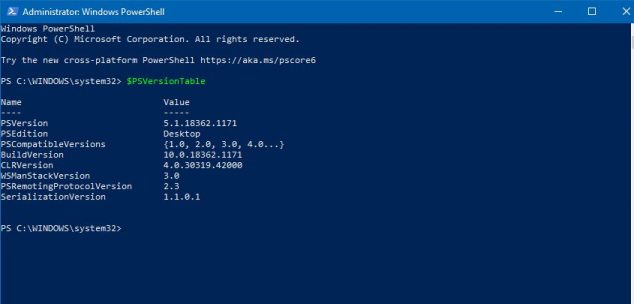 Powershell sürümünü öğrenme Powershell sürümünü öğrenme