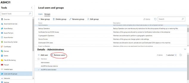 Adding the domain user to the Administrators group on failed with the following error Adding the domain user to the Administrators group on failed with the following error