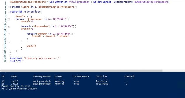 Powershell ile stres testi Powershell ile stres testi