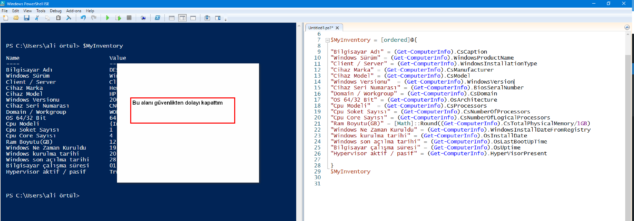 Powershell ile bilgisayar envanteri Powershell ile bilgisayar envanteri